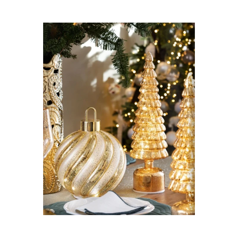 Henriette - Rotating Tree Decoration with Lights - Gold