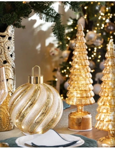 Henriette - Rotating Tree Decoration with Lights - Gold