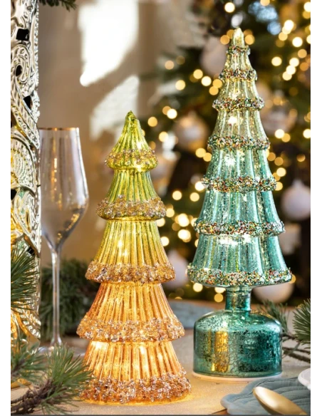 Henriette - Rotating Tree with Lights - Green