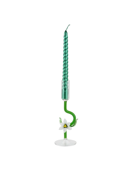 Henriette - Treasure Flower Candlestick - White