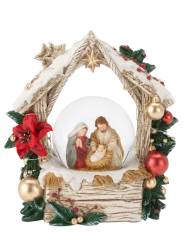 Henriette - Nativity Globe Music Box with Light - Prestige Music Box