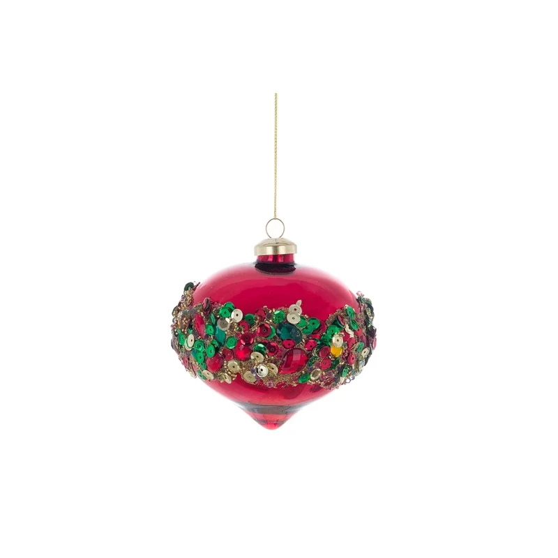 Blanc MariClò - Pallina di Natale Paillettes - Rosso