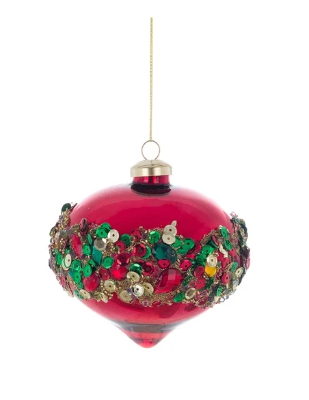Blanc MariClò - Sequin Christmas Ball - Red
