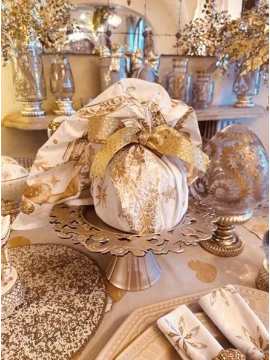 Blanc MariClò - Panettone Holder Scarf - Golden Magic