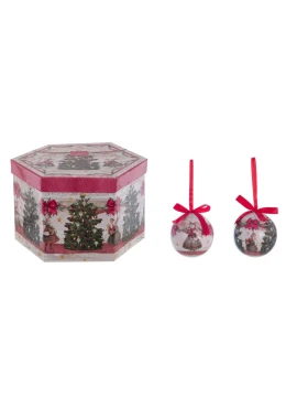 Blanc MariClò - Hexagonal Box with 14 Decorations