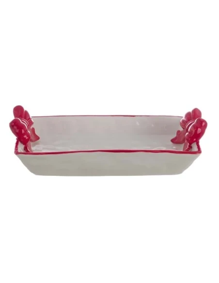 Blanc MariClò - Tray with Red Bows - Candy Cane