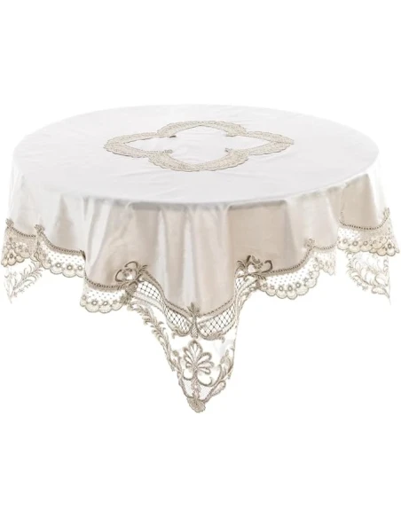 Blanc MariClò - Beige Lace Tablecloth - 125 x 125 cm