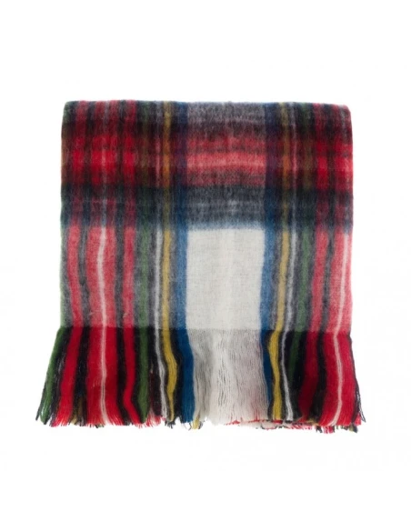 Blanc MariClò - Plaid with Vintage Tartan Fringes - 130 x 200 cm