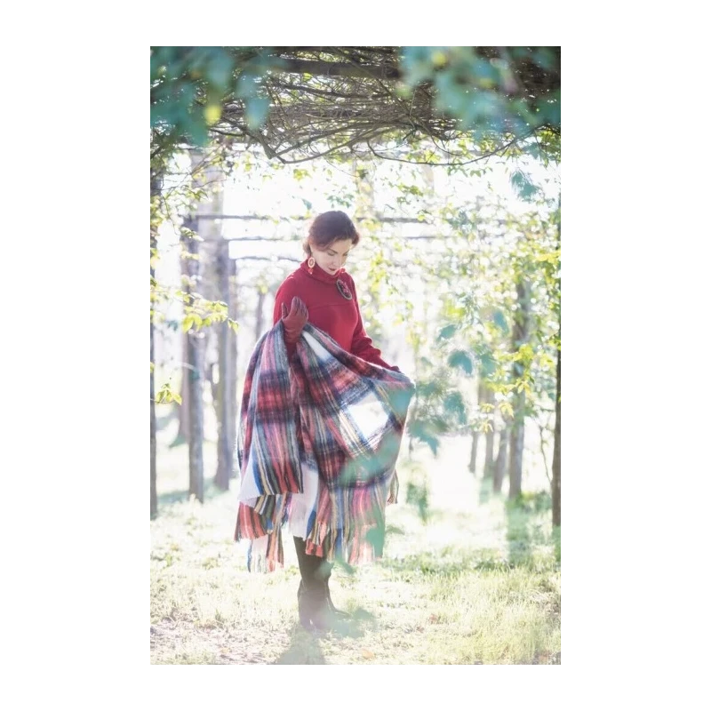 Blanc MariClò - Plaid con Frange Vintage Tartan - 130 x 200 cm