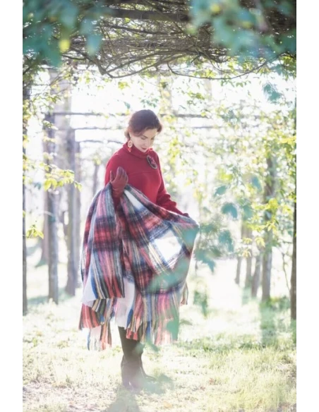 Blanc MariClò - Plaid con Frange Vintage Tartan - 130 x 200 cm