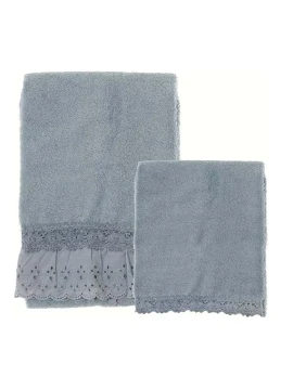 Blanc MariClò - Sangallo Ruffle Terrycloth Pair - Light Blue