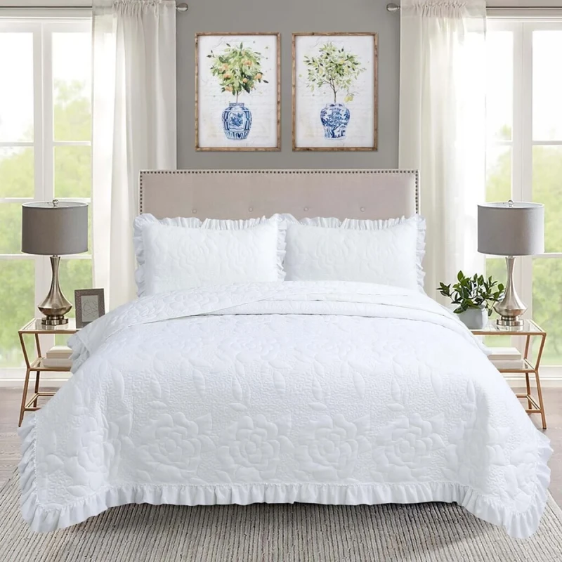 Blanc MariClò - Quilt with Gala Camelia Collection - White
