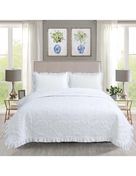 Blanc MariClò - Trapunta con Gala Camelia Collection - Bianco