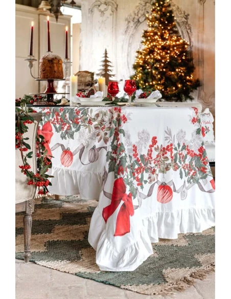 Blanc MariClò - Tablecloth with Christmas Symphony Gala - 180 x 270 cm