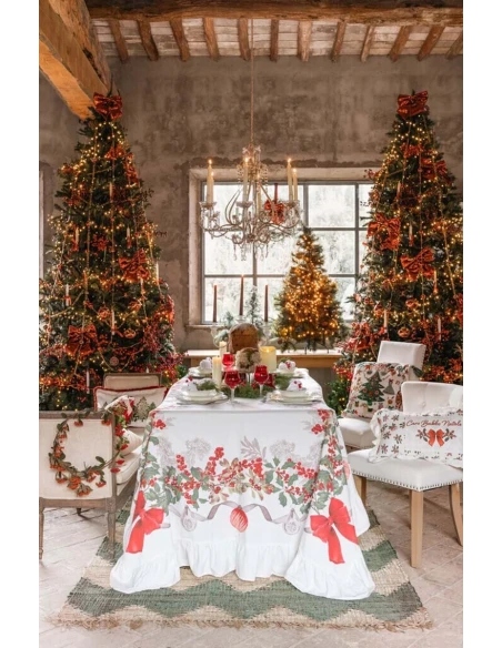 Blanc MariClò - Tablecloth with Christmas Symphony Gala - 180 x 270 cm