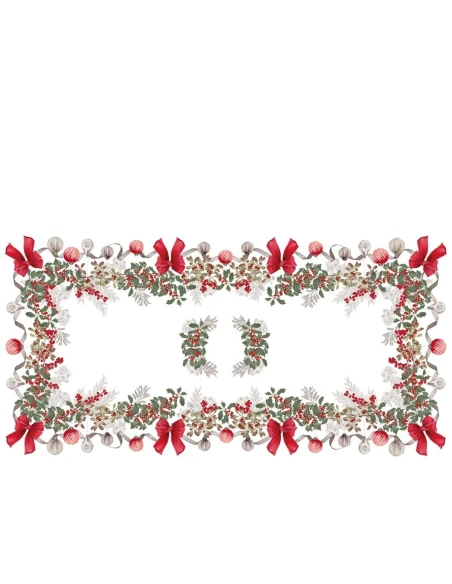 Blanc MariClò - Tovaglia con Gala Sinfonia Natalizia - 180 x 270 cm