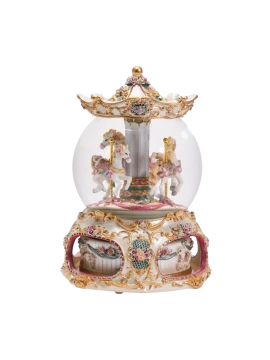 Henriette - Carillon Globo con Cavalli Doppio Movimento - Prestige Collection