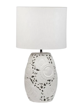 Henriette - Lampada da Tavolo Kyoto in Porcellana - Bianco