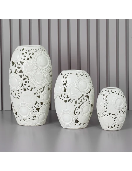 Henriette - Kyoto Perforated Vase - White