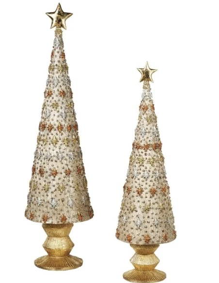 Henriette - Christmas Tree Decoration with Tricolor Stars - H 45 cm