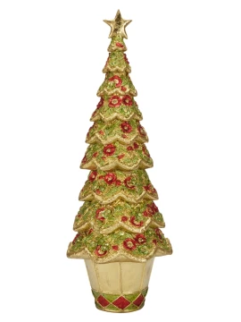 Henriette - Christmas Tree Decoration with Flowers - Gold