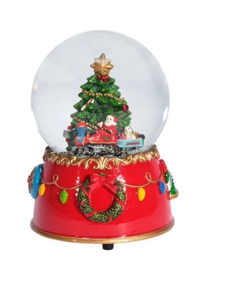 Henriette - Globe Music Box with Tree and Santa Claus - H 15 cm