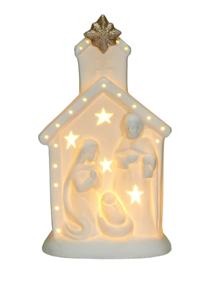 Henriette - Nativity Scene Decoration with Light - Matte White