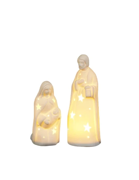 Henriette - Set of 2 Nativity Decorations with Light - Matt White