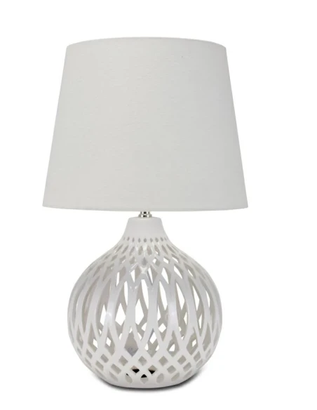 Henriette - Fusion Porcelain Spherical Table Lamp - White