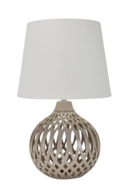 Henriette - Fusion Porcelain Spherical Table Lamp - Dove Grey