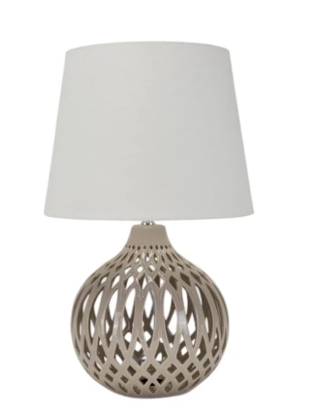 Henriette - Fusion Porcelain Spherical Table Lamp - Dove Grey