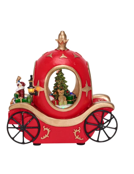 Henriette - Carriage Music Box with Lights and Movement - Red