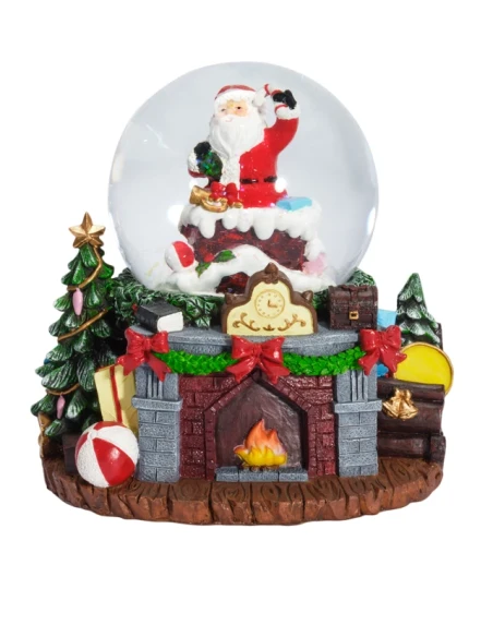 Henriette - Globe Chimney and Santa Claus Music Box with Lights and Music