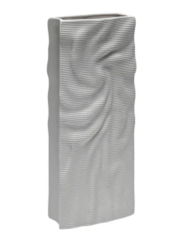 Henriette - Vaso Increspato Flussi Bianco - H 44 cm