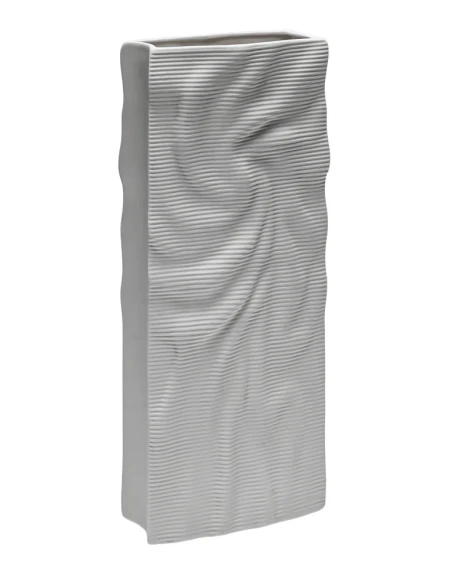 Henriette - Vaso Increspato Flussi Bianco - H 44 cm