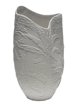 Henriette - Vaso Relief Flussi Bianco - H 36 cm