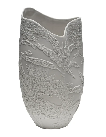 Henriette - Vaso Relief Flussi Bianco - H 36 cm