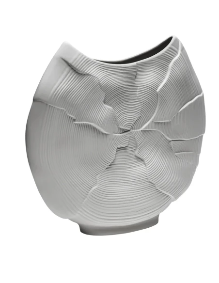 Henriette - White Flows Rippled Vase - H 33 cm