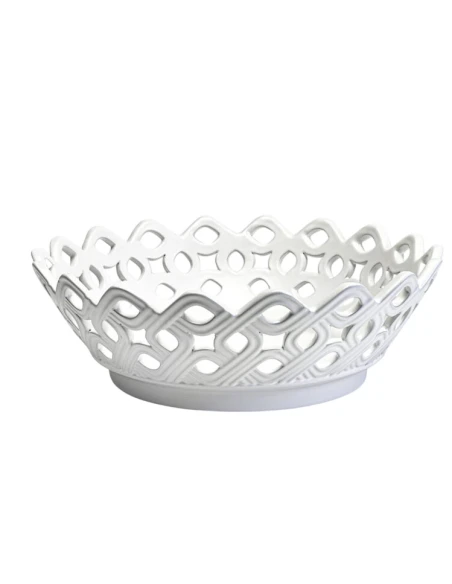 Henriette - Coppa in Ceramica Intrecci - Bianco