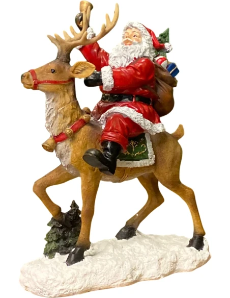 Henriette - Santa Claus on Reindeer Decoration - H 27 cm
