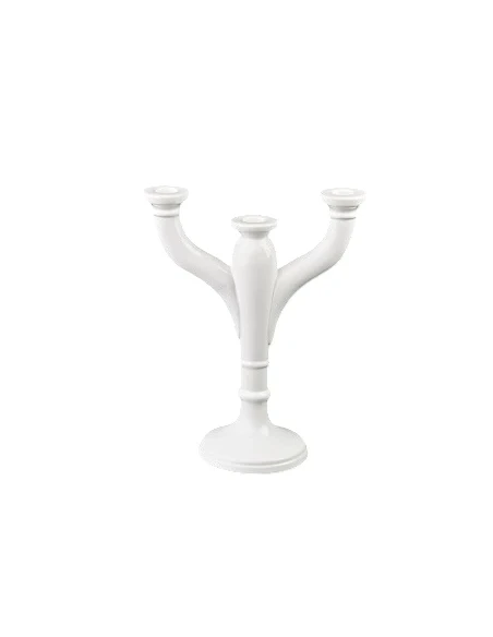 Henriette - Dali 3-Arm Ceramic Candle Holder - White