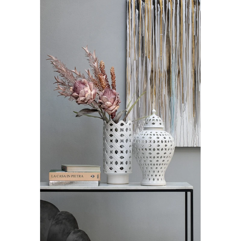 Henriette - Vaso in Ceramica Intrecci - Bianco