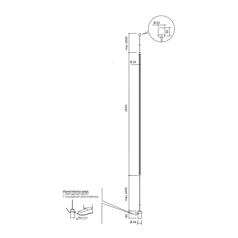 Redo Group - Acrobat Floor / Suspension Lamp - Matt Black