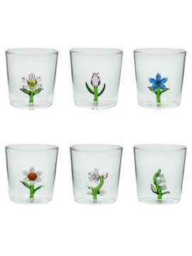 Henriette - Set of 6 Glasses - Flowers