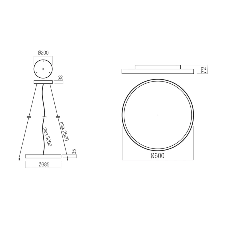 Redo Group - Dama Lampada a Sospensione - Nero Opaco