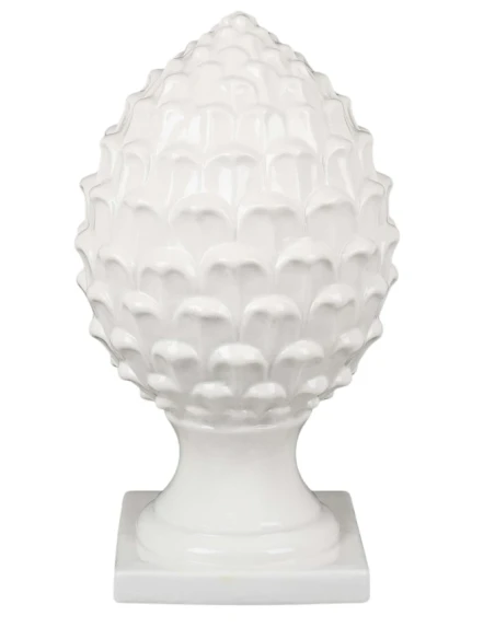 Henriette - Porcelain Pine Cone - White