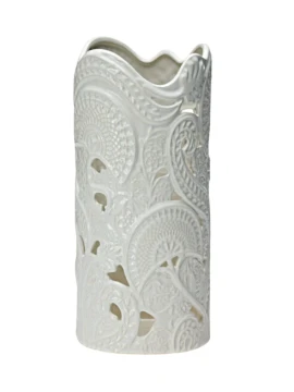 Henriette - Vaso Cilindrico Bianco - Lotus