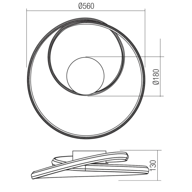 Redo Group - Torsion Lampada da Soffitto - Nero Opaco