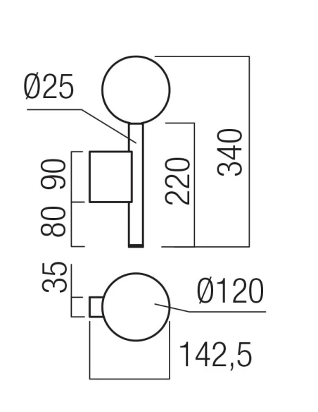 Redo Group - Bolla Wall Lamp - Matte Gold