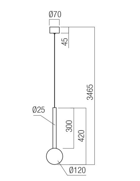 Redo Group - Bolla Lampada a Sospensione Singola - Caffè
